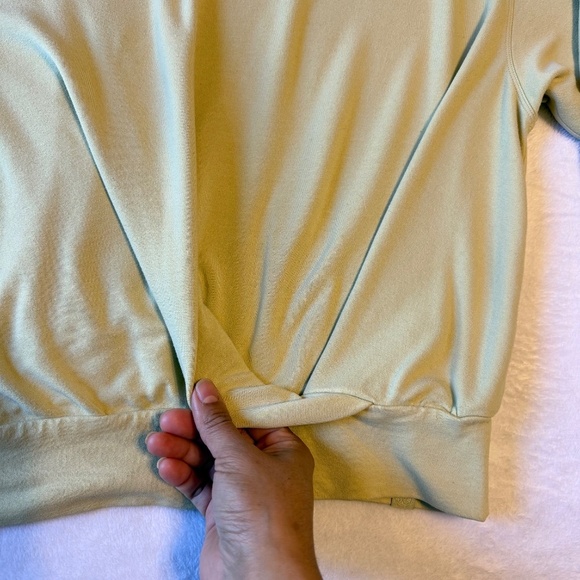 Pleated Modal Fleece Pullover Sz6 Dew Gree - Picture 6 of 10